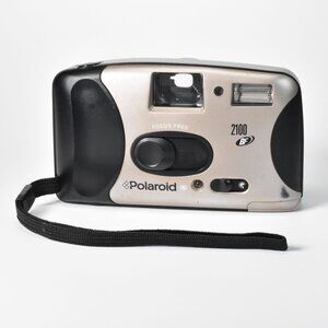 Vintage Polaroid 2100 BF 35mm Film Camera Focus Free Point & Shoot Black Silver